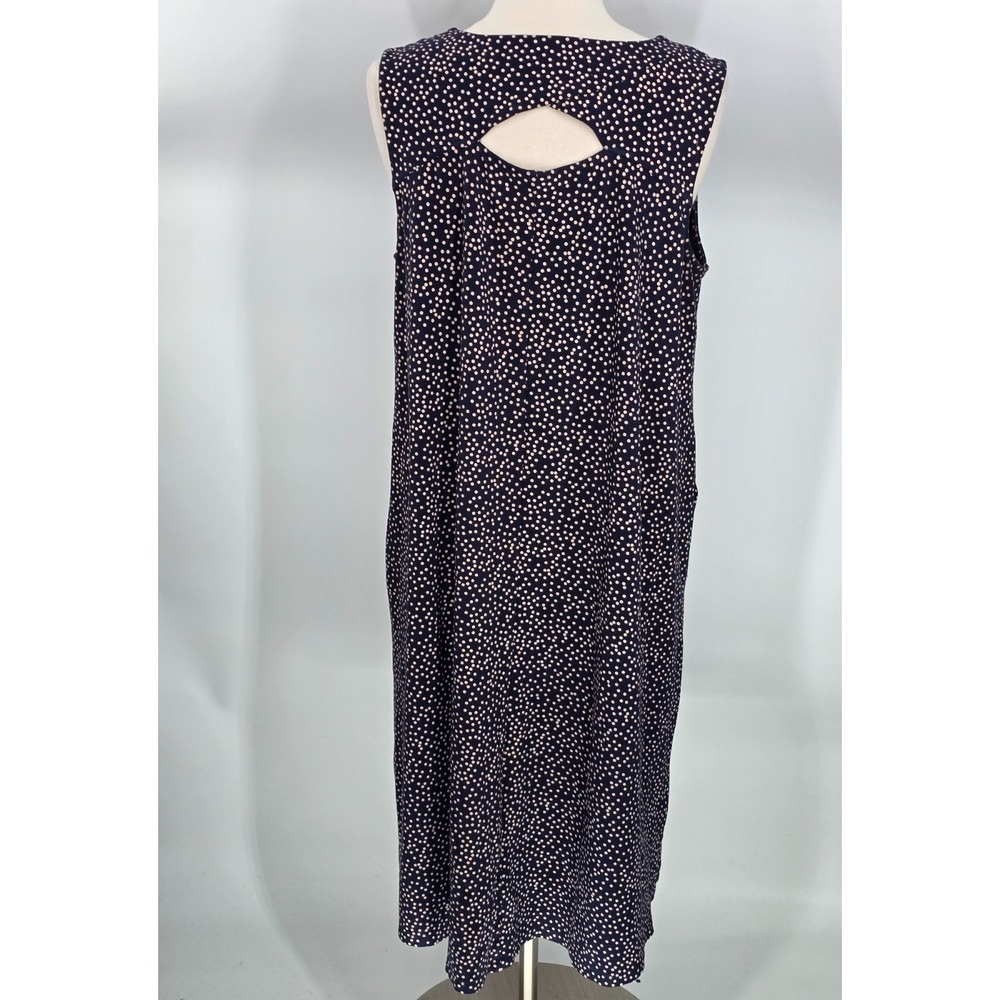 J. Jill Dress Womens XLP Navy Polka Dot Wearever A-Line Pockets Peekaboo Back - Picture 4 of 8